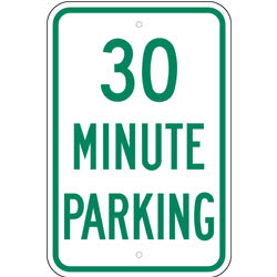 30 Minute Parking Sign