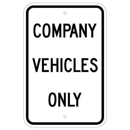 Company Vehicles Only Sign