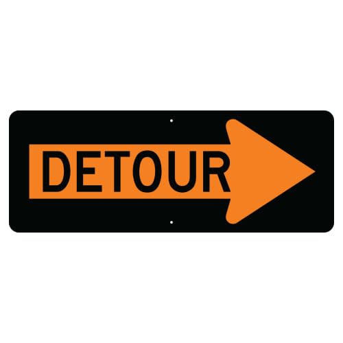 Detour Inside Right Arrow Sign