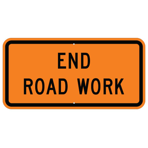 End Road Work Sign