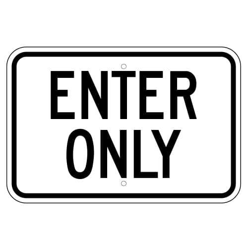 Enter Only Sign (Horizontal)