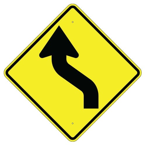 Left Reverse Curve Arrow Sign