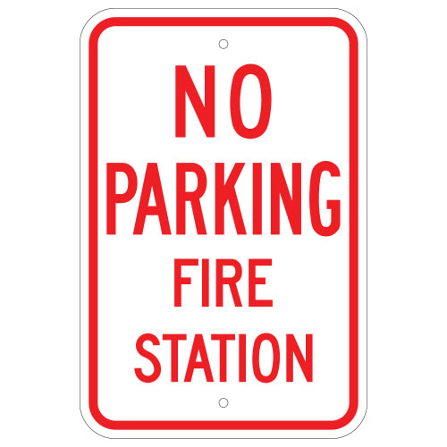 No Parking Fire Station Sign