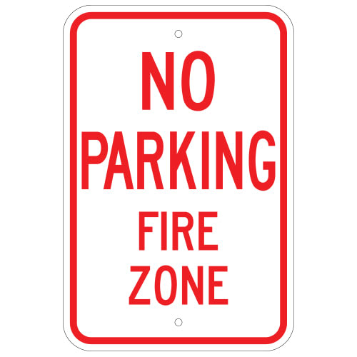 No Parking Fire Zone Sign