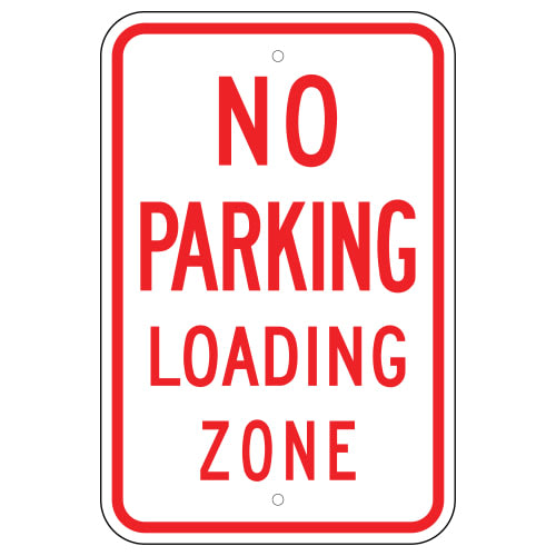 No Parking Loading Zone Sign