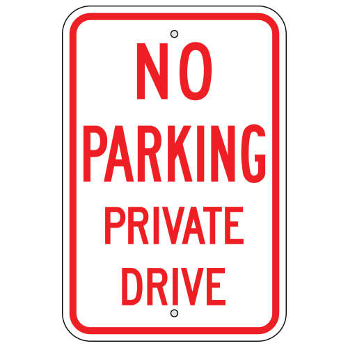 No Parking Private Drive Sign