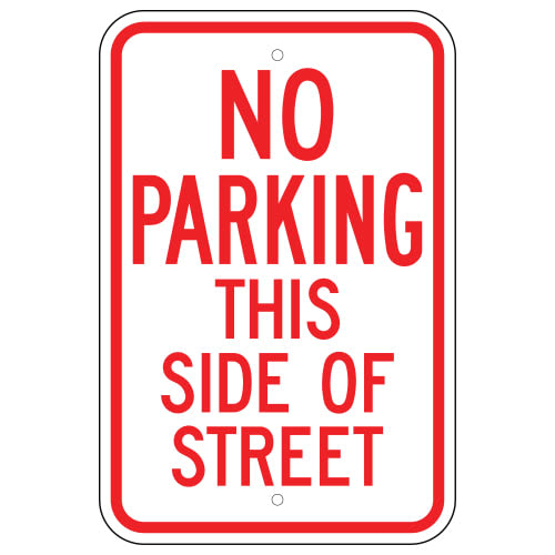 No Parking This Side Of Street Sign