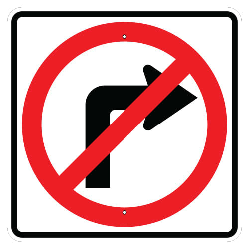 No Right Turn Symbol Sign