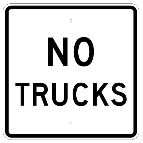 No Trucks Sign (Square)