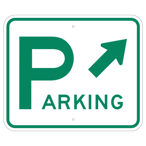 Parking with Upper Right Arrow Sign