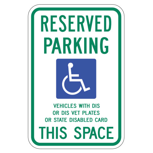 Reserved Parking, with Handicap Symbol, This Space Sign (Wisconsin)