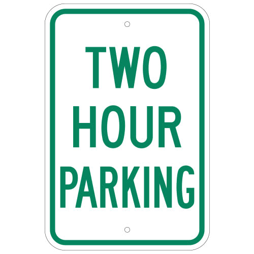 Two Hour Parking Sign