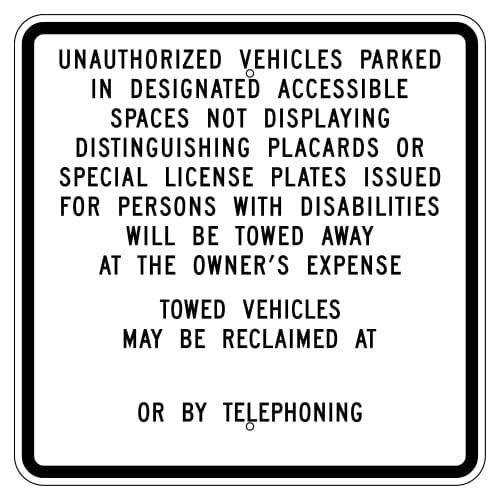 Unauthorized Vehicles Will Be Towed