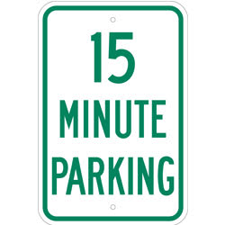 15 Minute Parking Sign