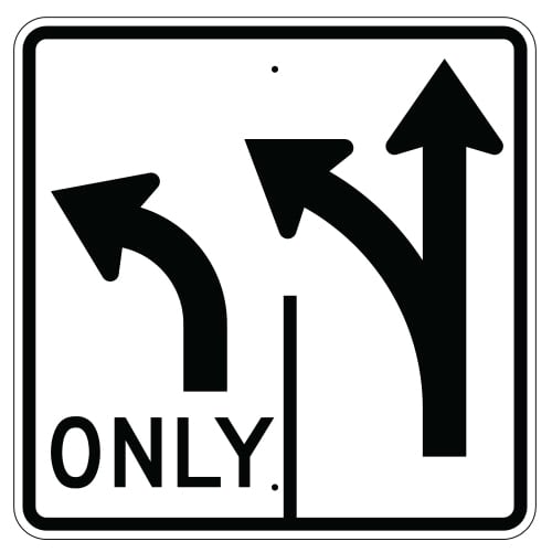 R3-8 Advance Intersection 2 Lane Control Sign