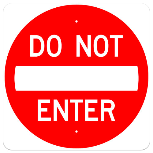 Do not enter sign