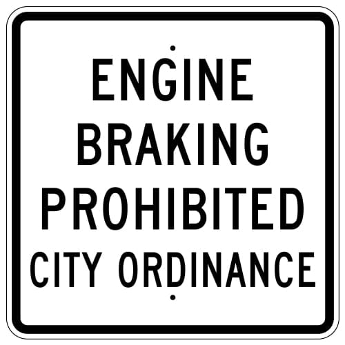 Engine Braking Prohibited Sign